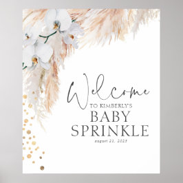 Pampas Grass Floral Baby Dusche Willkommen Poster