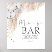 Pampas Grass Floral Baby Shower Mama-osa Bar Poster (Vorne)