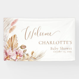 Pampas Grass Floral | Begrüßungsbanner für Babydus Banner