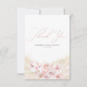 Pampas Grass Floral Boho Baby Dusche Vielen Dank Dankeskarte (Vorderseite)