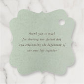 Pampas Grass Floral Boho Danke Ihnen für Tags Geschenkanhänger (Rückseite)