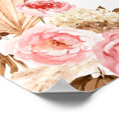 Pampas Grass Floral Boho Tabelle PLan Sitzplakette Poster (Ecke)