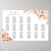 Pampas Grass Floral Boho Tabelle PLan Sitzplakette Poster (Vorne)