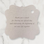 Pampas Grass Floral Boho Vielen Dank Geschenkanhänger (Rückseite)