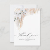 Pampas Grass Floral Brautparty Vielen Dank Dankeskarte (Vorderseite)