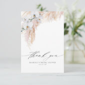 Pampas Grass Floral Brautparty Vielen Dank Dankeskarte (Stehend Vorderseite)