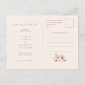 Pampas Grass Floral Brunt Orange Save the Date Ankündigungspostkarte (Rückseite)