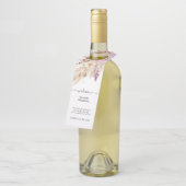 Pampas Grass Floral Custom Begrüßung Flaschenanhänger (Angewinkelt)