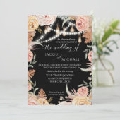 Pampas Grass Floral Edison Twinkle Lights Hochzeit Einladung (Stehend Vorderseite)