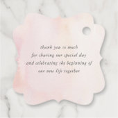 Pampas Grass Floral Elegant Hochzeit Danke Favo Geschenkanhänger (Rückseite)