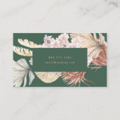 Pampas Grass Floral Emerald Green Cream Visitenkarte (Rückseite)