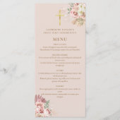 Pampas Grass Floral Erste Heilige Kommune Menükarte (Vorderseite)