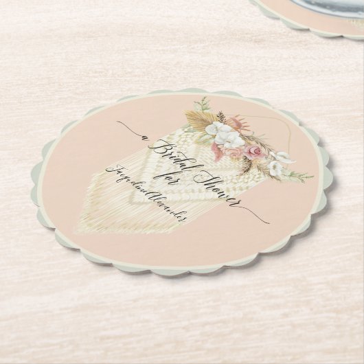 Pampas Grass Floral Greenery Macrame Brautparty Untersetzer (angewinkelt)