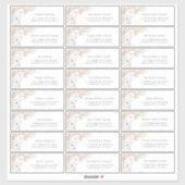 Pampas Grass Floral Guest Names Adressenmarken Aufkleber (Blatt)