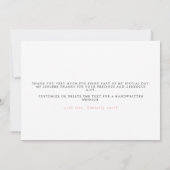 Pampas Grass Floral Pink Brautparty Vielen Dank Dankeskarte (Rückseite)