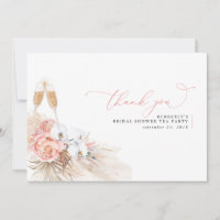 Pampas Grass Floral Pink Brautparty Vielen Dank