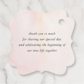 Pampas Grass Floral Pink Hochzeit Vielen Dank Geschenkanhänger (Rückseite)