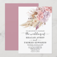 Pampas Grass Floral Rose und Lila Hochzeit