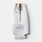 Pampas Grass Floral Script Baby Dusche Flaschenkühler (Rückseite)