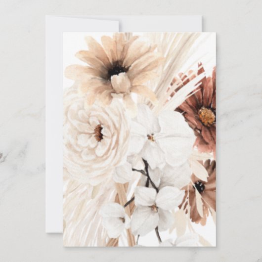 Pampas Grass Floral Terracotta auf dem Monte Tamar Einladung (Rückseite)