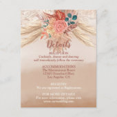 Pampas Grass Floral Terracotta Boho Chic Wedding Begleitkarte (Vorderseite)