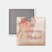 Pampas Grass Floral Terracotta Boho Chic Wedding Magnet (Vorderseite/Rückseite)
