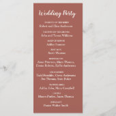 Pampas Grass Floral Terracotta Boho Chic Wedding Programm (Rückseite)