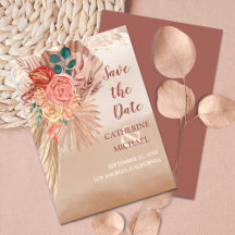 Pampas Grass Floral Terracotta Boho Chic Wedding