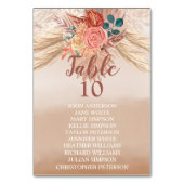 Pampas Grass Floral Terracotta Boho Chic Wedding Tischnummer (Vorderseite)
