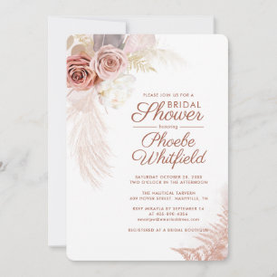 Pampas Grass Floral Terracotta Brautparty Einladung