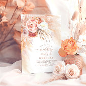 Pampas Grass Floral Terracotta Einladung zur Hochz