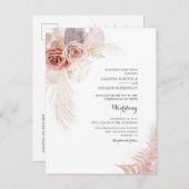 Pampas Grass Floral Terracotta getrocknete Palmen Einladungspostkarte (Vorne/Hinten)