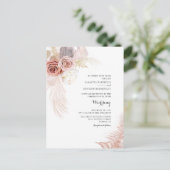 Pampas Grass Floral Terracotta getrocknete Palmen Einladungspostkarte (Stehend Vorderseite)