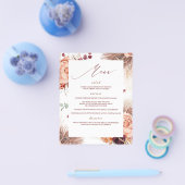 Pampas Grass Floral Terracotta Menü (Einzeln)