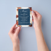 Pampas Grass Floral Terracotta Navy Blue Menü (Gruppe)