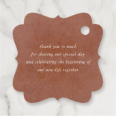 Pampas Grass Floral Terracotta Wedding Vielen Dank Geschenkanhänger (Rückseite)