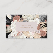 Pampas Grass Floral Tropical Dark Jungle Visitenkarte (Rückseite)