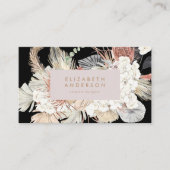 Pampas Grass Floral Tropical Dark Jungle Visitenkarte (Vorderseite)