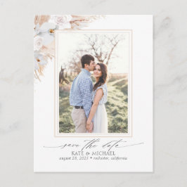 Pampas Grass Floral Tropical Save the Date Foto Ankündigungspostkarte