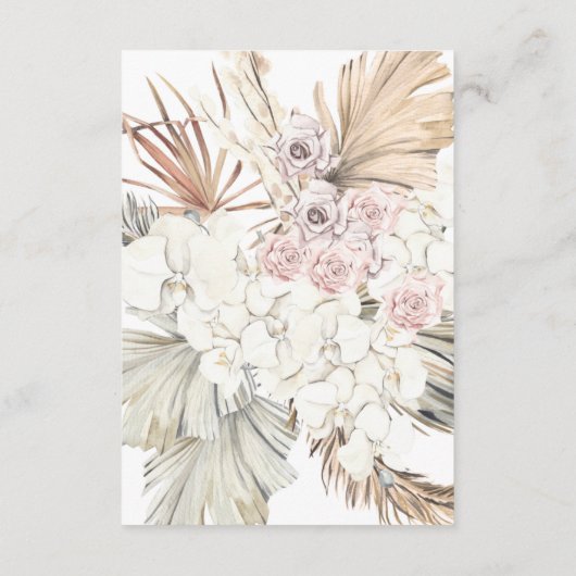 Pampas Grass Floral Tropical Wedding Begleitkarte (Rückseite)