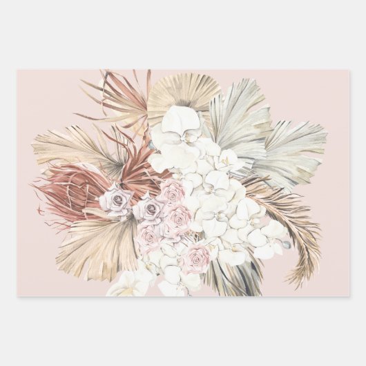 Pampas Grass Floral Tropischer Jungle Geschenkpapier Set (Vorderseite 2)