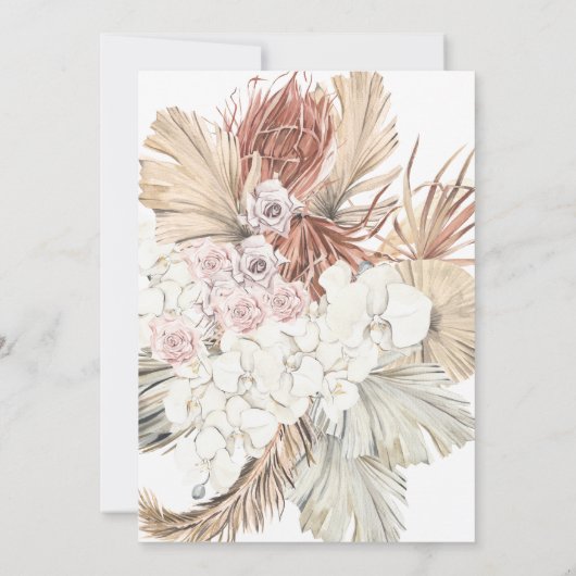 Pampas Grass Floral Tropischer Jungle Save The Date (Rückseite)
