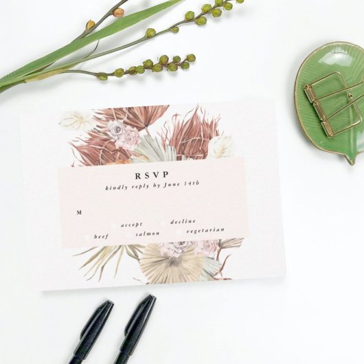 Pampas Grass Floral Tropischer Jungle Wedding RSVP