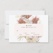 Pampas Grass Floral Tropischer Jungle Wedding RSVP Karte (Vorderseite)