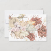Pampas Grass Floral Tropischer Jungle Wedding RSVP Karte (Rückseite)