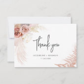 Pampas Grass Floral Wedding Danke Karte (Vorderseite)