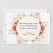 Pampas Grass Floral Wedding Danke Karte (Rückseite)