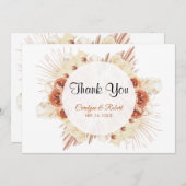 Pampas Grass Floral Wedding Danke Karte (Vorne/Hinten)