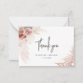 Pampas Grass Floral Wedding Danke Karte (Vorderseite)