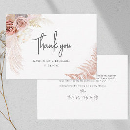 Pampas Grass Floral Wedding Danke Karte